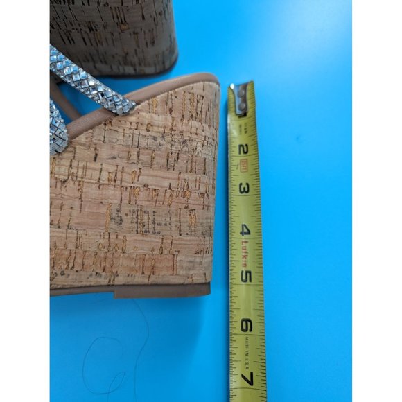 Steve Madden Morgan Rhinestone Sandal cork bottom NEW slip‎ on - Picture 7 of 8